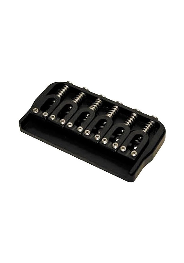 Hipshot 6-String US Fixed Guitar Bridge with Stainless Steel Saddles - Black